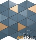 мозаика atlas concorde mek 9mdu blue mosaico diamond gold wall 30.5x30