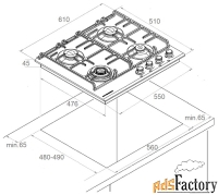 газовая варочная панель kuppersberg fs 603 с bronze