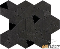 керамическая плитка atlas concorde boost tarmac mosaico hex black 25x2