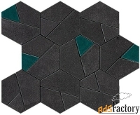 керамическая плитка atlas concorde boost tarmac mosaico hex jade 25x28