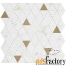 мозаика marazzi allmarble wall golden white sat.mosaico tria 40х43 (m8