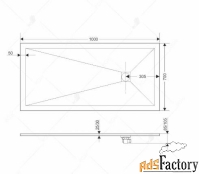 поддон rgw stone tray st-0107g 100*70 черный 16152710-02