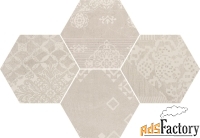 керамогранит provenza gesso esagona patchwork natural white 25.5x29.4