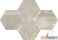 керамогранит provenza gesso esagona patchwork pearl grey 25.5x29.4