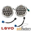 головные led фары 7quot; дюймов loyo 0075a silver хромированные для je