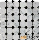 мозаика octagon pattern мозаика artnatura bianco carrara+nero marquina