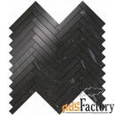 9shn мозаика marvel stone collection nero marquina herringbone wall 30