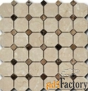 мозаика octagon pattern мозаика artnatura botticino fiorito+dark imper