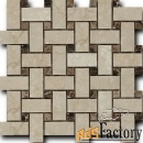 мозаика basket weave мозаика artnatura botticino fiorito+dark imperado