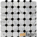 мозаика art  natura bianco carrara  nero marquina 30,5x30,5 глянцевая