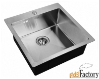 врезная кухонная мойка zorg inox r 5151 51х51см нержавеющая сталь