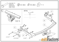 фаркоп оцинкованный hyundai starex 2008-, hyundai h1 2008- твердое кре