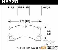 колодки тормозные hb720y.575 hawk lts; перед porsche cayenne 955, 92a;