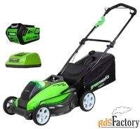 газонокосилка greenworks 2500107ub g40lm45k4