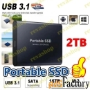 Портативный внешний диск SSD 2 ТБ  USB 3.1/Type-C
