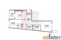 2 - комн.  квартира, 54.83 м², 7/10 эт.