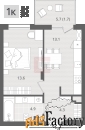 1 - комн.  квартира, 37.6 м², 1/7 эт.