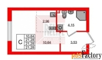 1 - комн.  квартира, 21.3 м², 1/9 эт.