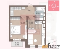 1 - комн.  квартира, 41.31 м², 3/5 эт.