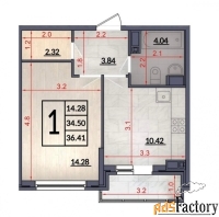 1 - комн.  квартира, 36 м², 15/24 эт.