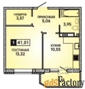1 - комн.  квартира, 41 м², 13/22 эт.