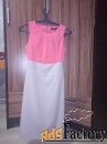 Платье приталенное без рукав. 36-38 р-р, серо-розовое