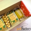 Новогодний бокс подарок сладкий чай и мёд