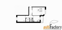 2 - комн.  квартира, 56,5 м², 2/15 эт.