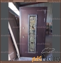 Входная дверь Джулия ТЕРМО Антик медь / Белый VINORIT со стеклом 107мм