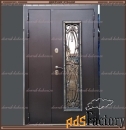 Входная дверь ДЖУЛИЯ 1100 х 2200 Антик медь / Венге со стеклом 94 мм