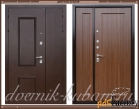 Входная двухстворчатая дверь КЛАССИКА ДЕКОР 1200 х 2200 Дуб тёмный