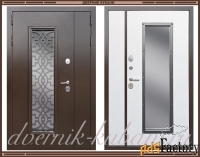 Входная дверь КАМИЛА 1200 х 2200 Антик медь / VINORIT Белый со стеклом