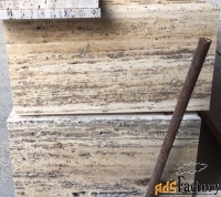 серый коричневый состаренный камень травертин 15*300*600