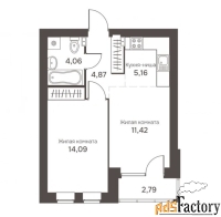 Евро 2 комнатная, 41 м², 2/4 эт.