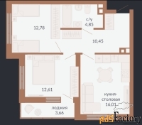 2 - комн.  квартира, 58,53 м², 2/31 эт.