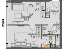 2 - комн.  квартира, 47.0 м², 20/36 эт.