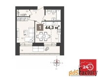 1 - комн.  квартира, 44.0 м², 13/14 эт.