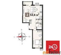 2 - комн.  квартира, 53.6 м², 4/17 эт.