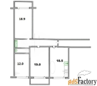 3 - комн.  квартира, 83 м², 2/10 эт.