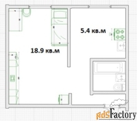 1 - комн.  квартира, 32.5 м², 1/5 эт.