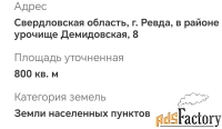 Участок 8 сот. (земля населенных пунктов)