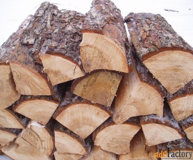 дрова колотые уложенные берёза, осина, ель, дуб. уголь.