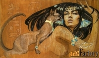 картина «женщина с кошкой»
