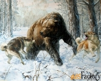 картина «охота на медведя» 640х420