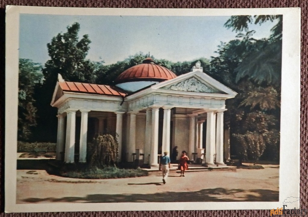 Открытка. Ессентуки. Источник в парке. 1964 год
