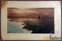 Антикварная открытка Морской пейзаж