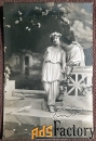 Антикварная открытка Свидание в саду