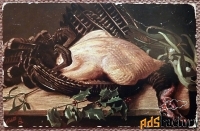 Антикварная открытка Индейка к Рождеству