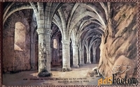 Антикварная открытка «Шильонский замок. Подземелье»