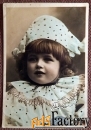 Антикварная открытка Девочка в голубом